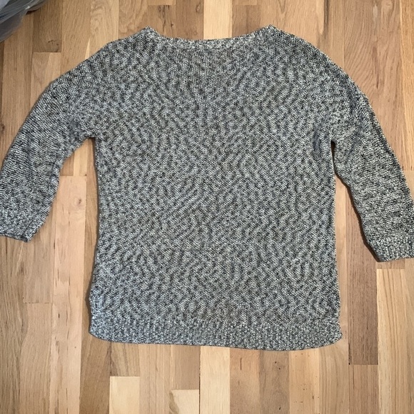 LUCKY Brand Loose Knit 3/4 Sleeve Pullover Sweater Cream and Brown Women’s M - Picture 6 of 8